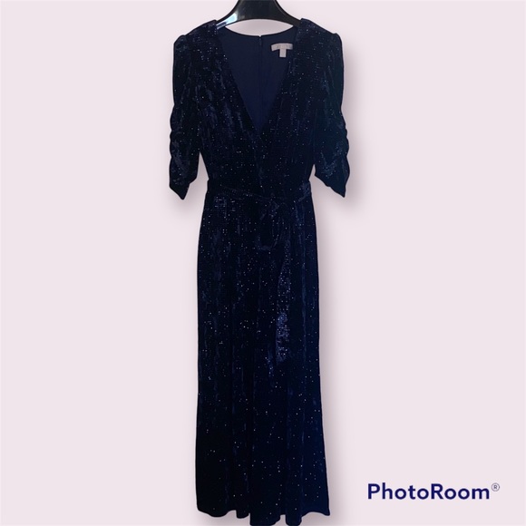 Chelsea28  - Velvet Glitter Wide Leg Jumpsuit - Picture 3 of 8